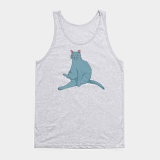 Disgruntled Blue Cat Tank Top